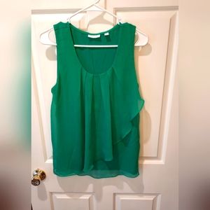 New York & Company Stretch Green Sleeveless Blouse size Medium Lightweight